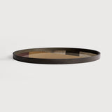Angle tray - glass - Bronze - round - XL White Cliff Studio Trays