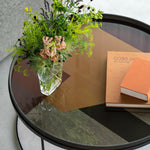 Angle tray - glass - Bronze - round - XL White Cliff Studio Trays