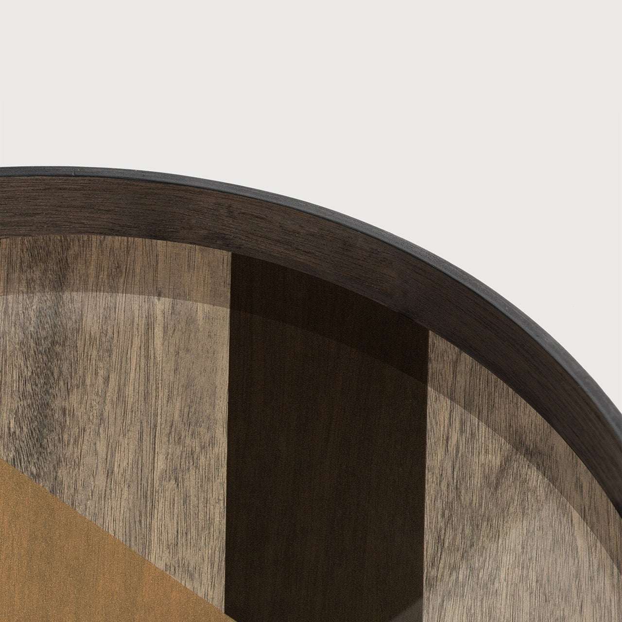 Angle tray - glass - Bronze - round - XL White Cliff Studio Trays