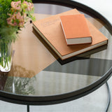 Angle tray - glass - Bronze - round - XL White Cliff Studio Trays