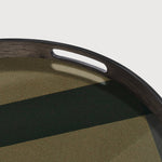 Angle tray - glass - Slate - round - S White Cliff Studio Trays