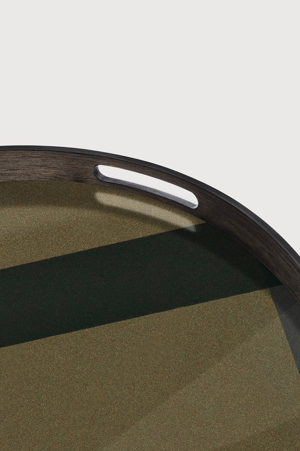 Angle tray - glass - Slate - round - S White Cliff Studio Trays