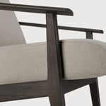 Aspekt lounge chair - varnished teak - dark brown - Warm Ash Eco fabric White Cliff Studio Lounge Chair