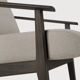 Aspekt lounge chair - varnished teak - dark brown - Warm Ash Eco fabric White Cliff Studio Lounge Chair