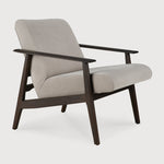 Aspekt lounge chair - varnished teak - dark brown - Warm Ash Eco fabric White Cliff Studio Lounge Chair