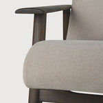 Aspekt lounge chair - varnished teak - dark brown - Warm Ash Eco fabric White Cliff Studio Lounge Chair