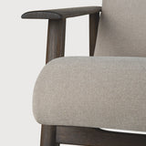 Aspekt lounge chair - varnished teak - dark brown - Warm Ash Eco fabric White Cliff Studio Lounge Chair