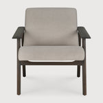 Aspekt lounge chair - varnished teak - dark brown - Warm Ash Eco fabric White Cliff Studio Lounge Chair