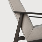 Aspekt lounge chair - varnished teak - dark brown - Warm Ash Eco fabric White Cliff Studio Lounge Chair