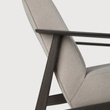 Aspekt lounge chair - varnished teak - dark brown - Warm Ash Eco fabric White Cliff Studio Lounge Chair