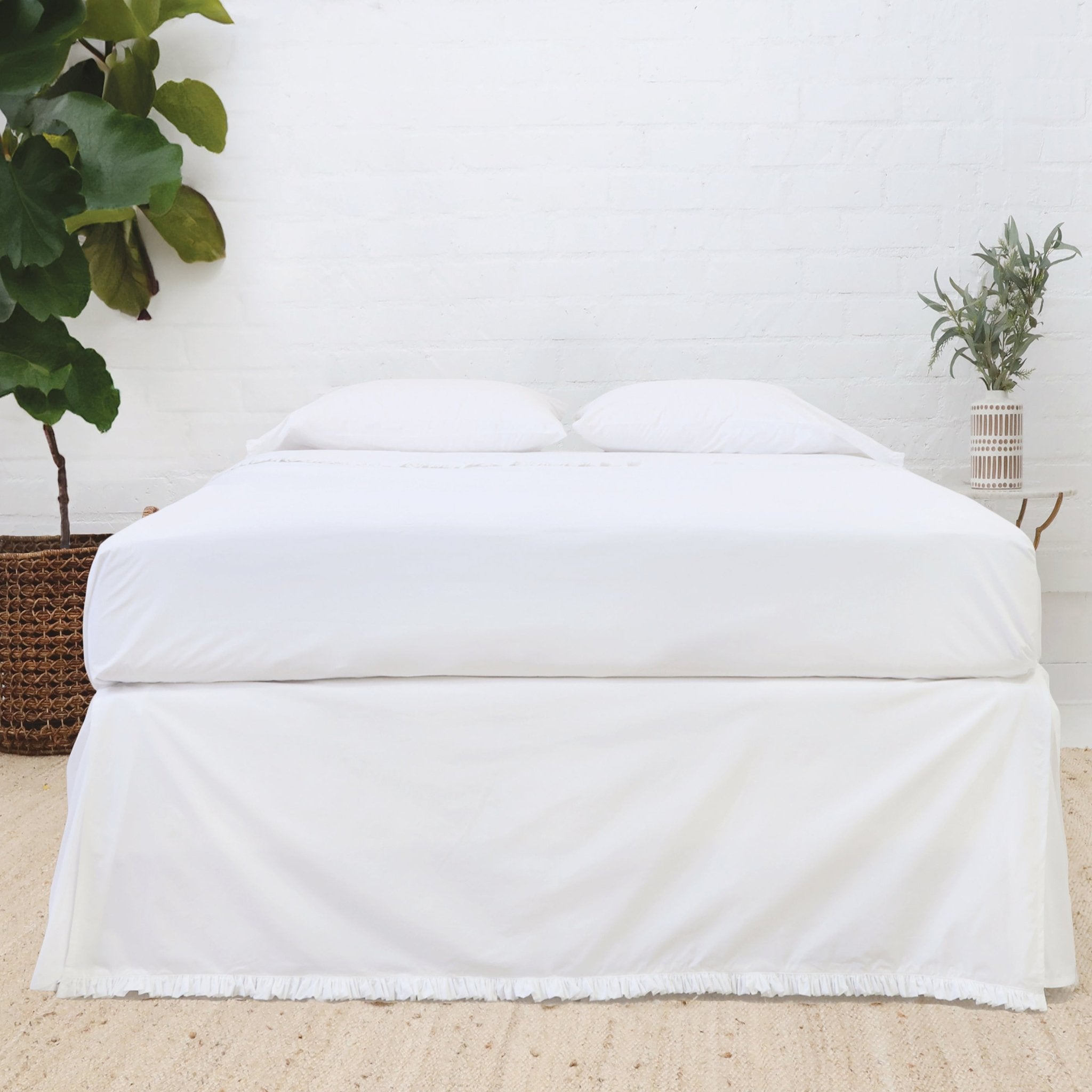 Audrey Cotton Percale Bedskirt White Cliff Studio Bedskirt