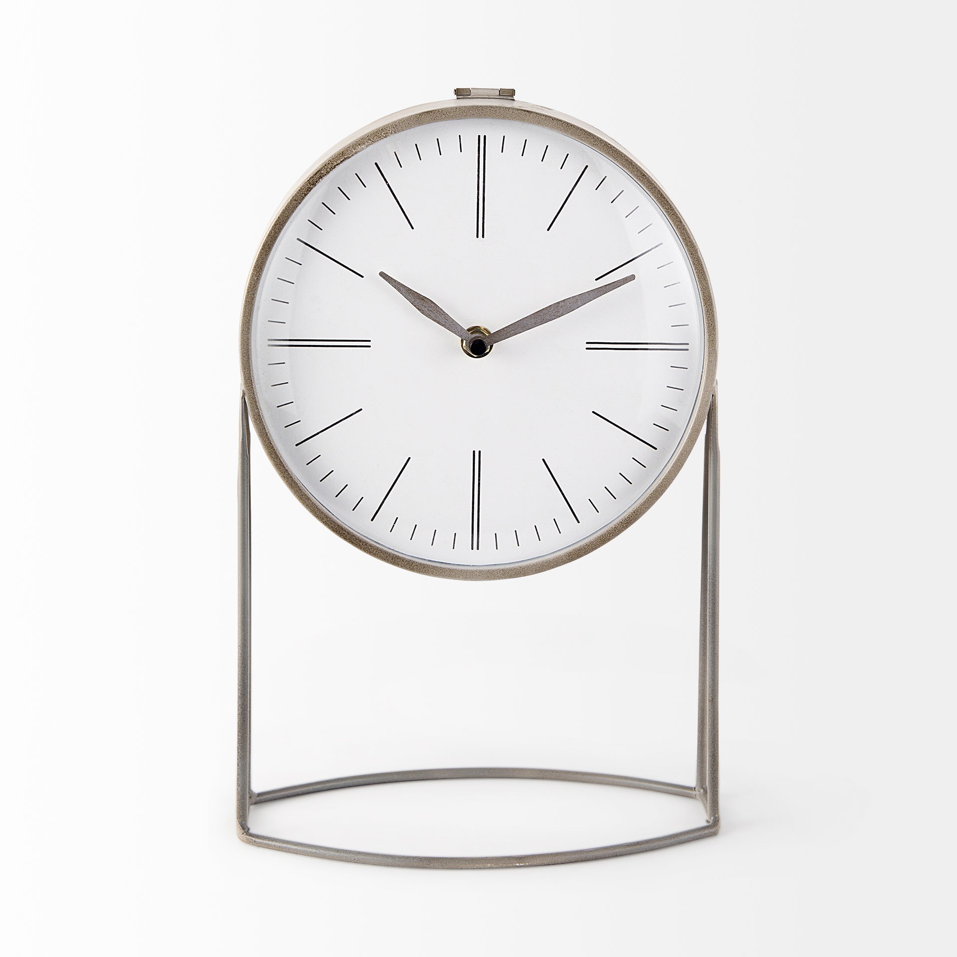 Aurora Gray Metal Modern Table Clock