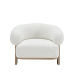Ava Boucle Accent Chair - Solid Wood Frame Cream Neutral White Cliff Studio Accent Chair