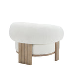 Ava Boucle Accent Chair - Solid Wood Frame Cream Neutral White Cliff Studio Accent Chair