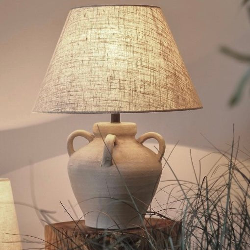 Ava Table Lamp - Cream Vase Design 17.7" Modern Lighting
