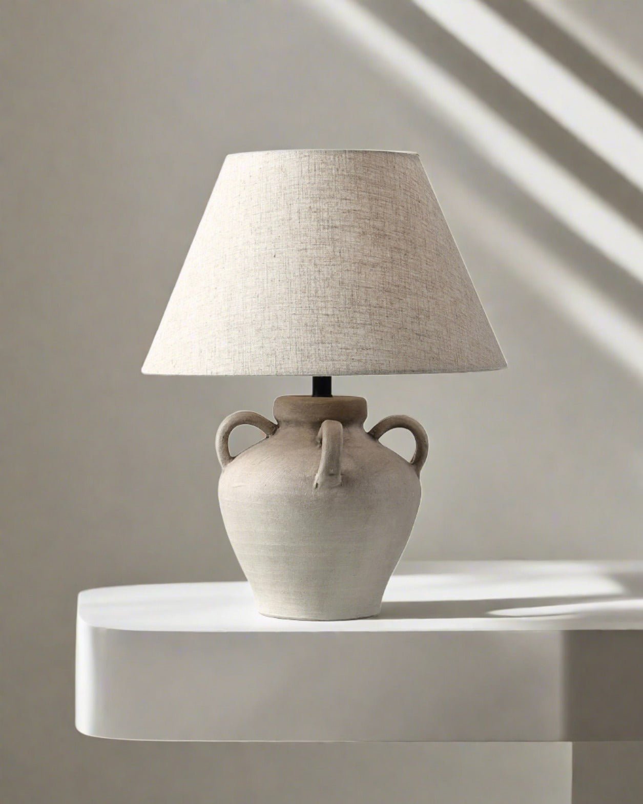 Ava Table Lamp - Cream Vase Design 17.7" Modern Lighting