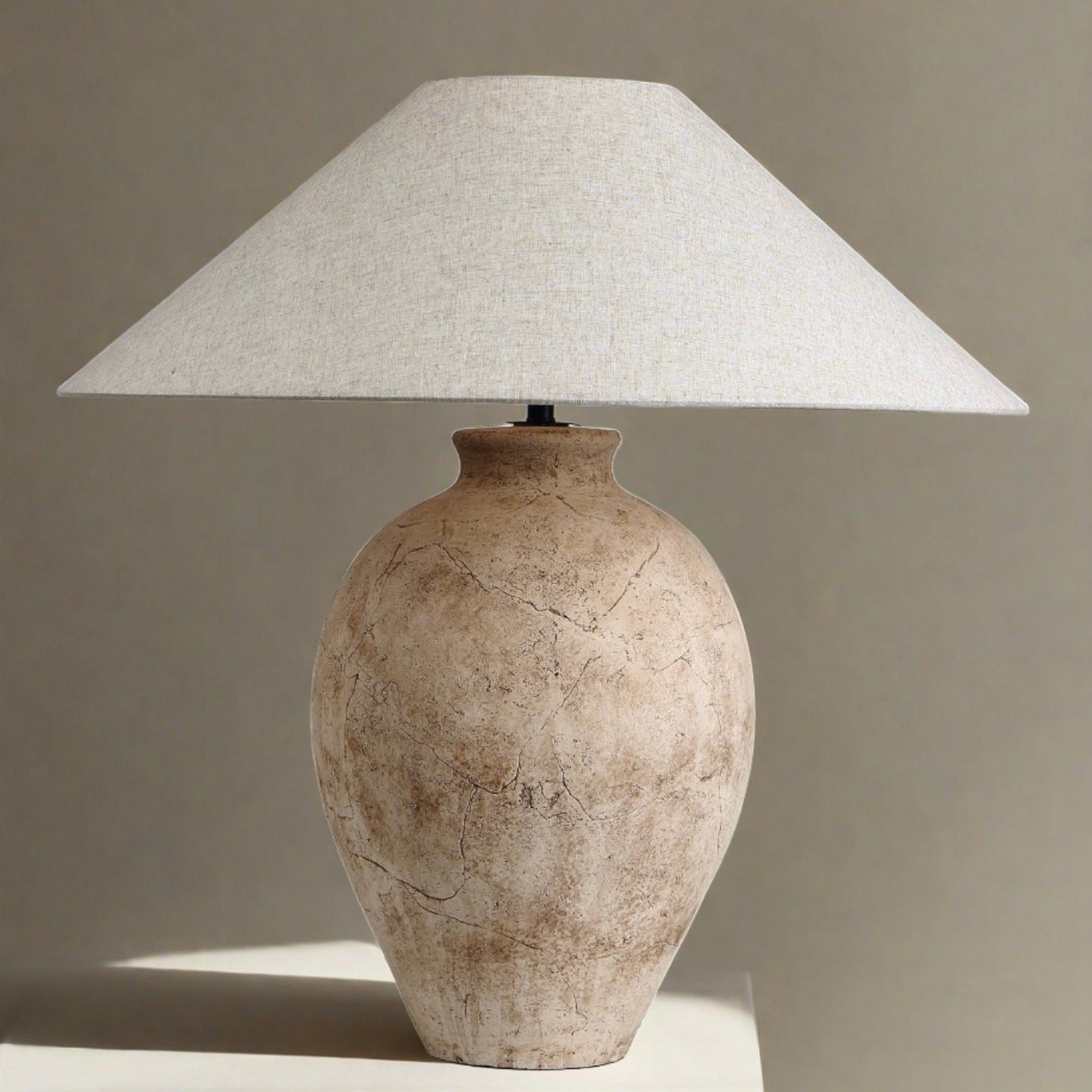 Avianna Table Lamp - Textured Tan Ceramic Base 27.5" Modern