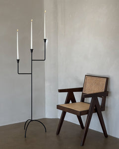 Bardot Hammered Iron Floor Candelabra - 56" Tall Tiered Candleholder White Cliff Studio Candles and Candle Accessories