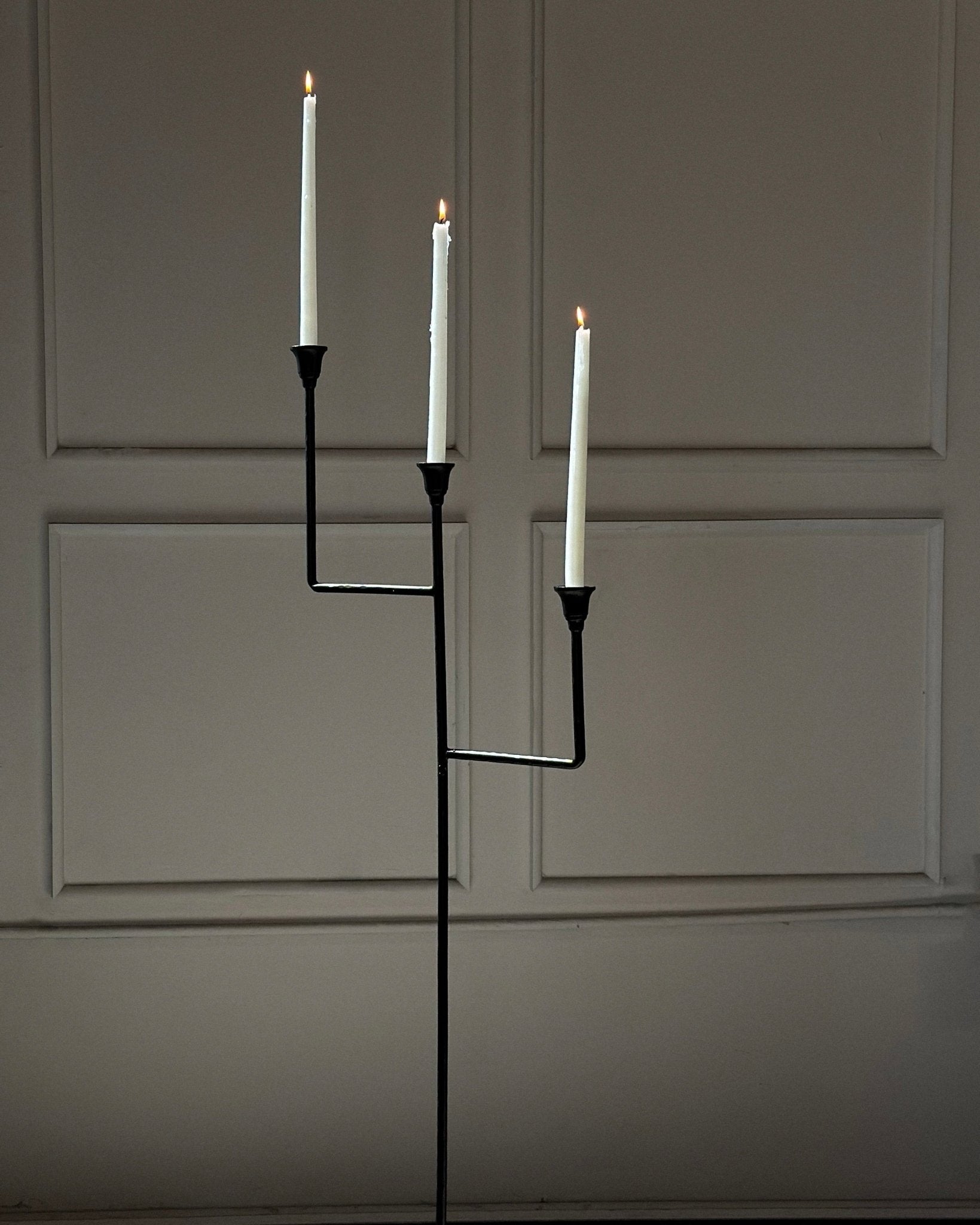 Bardot Hammered Iron Floor Candelabra - 56" Tall Tiered Candleholder
