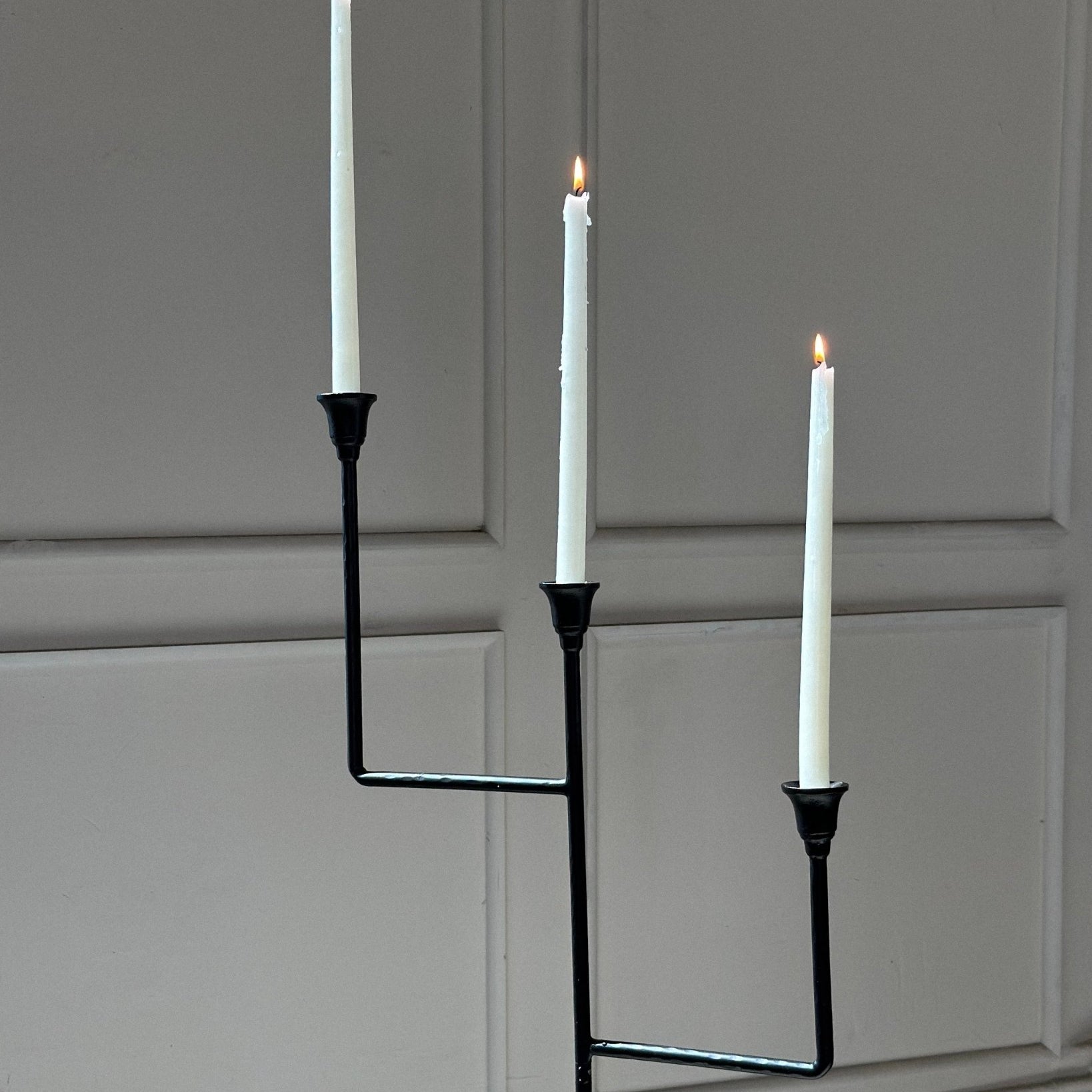 Bardot Hammered Iron Floor Candelabra - 56" Tall Tiered Candleholder