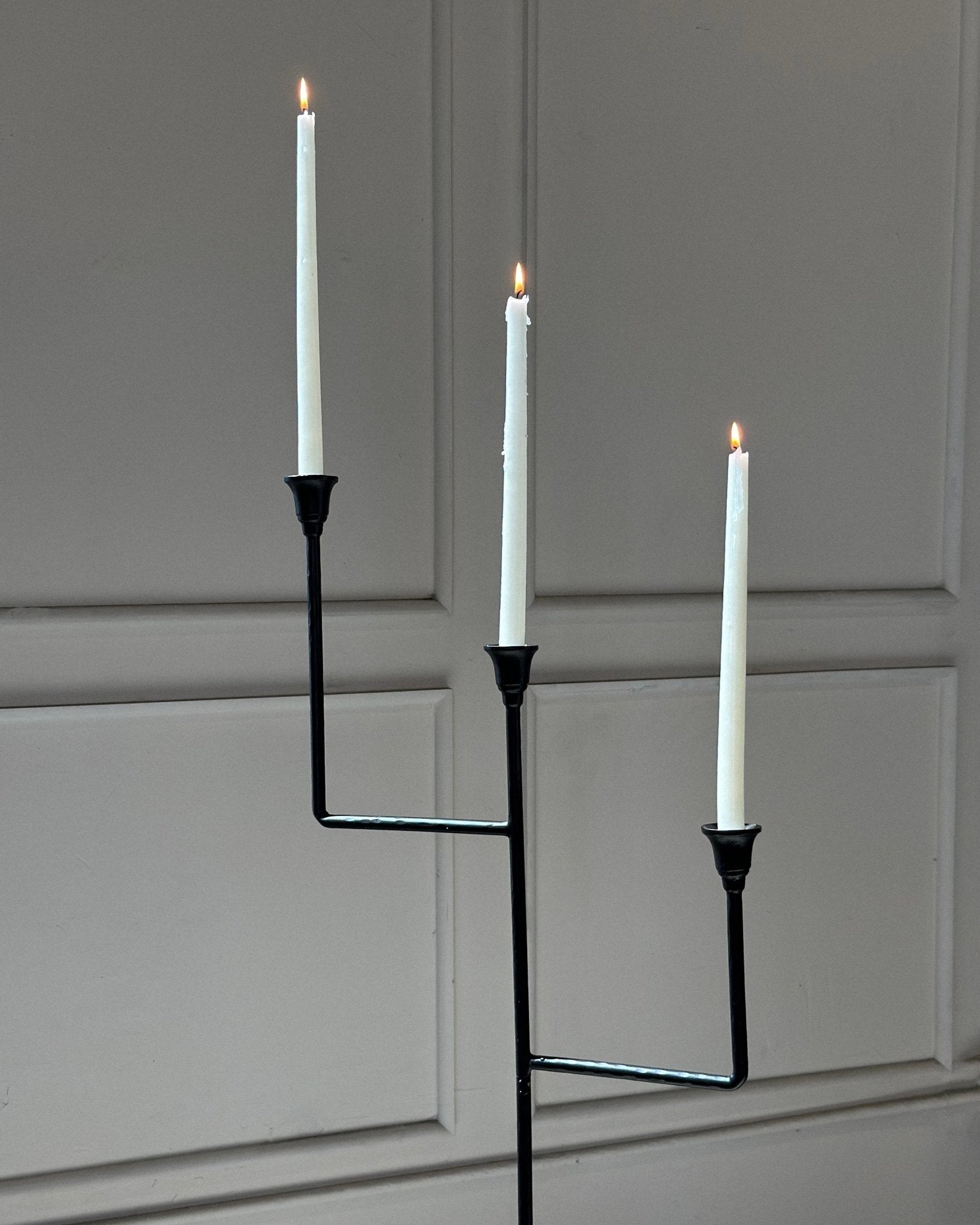 Bardot Hammered Iron Floor Candelabra - 56" Tall Tiered Candleholder