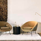 Barrow footstool - Ginger fabric White Cliff Studio Ottoman