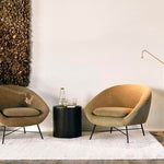 Barrow footstool - Ginger fabric White Cliff Studio Ottoman