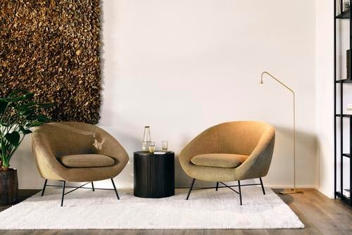 Barrow footstool - Ginger fabric White Cliff Studio Ottoman