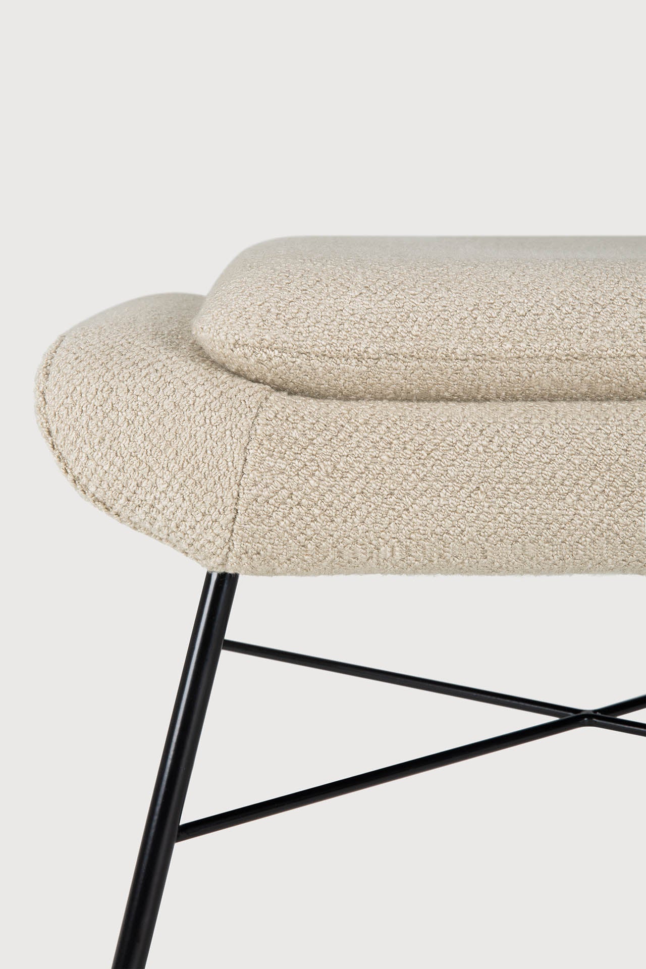 Barrow footstool - Off White fabric White Cliff Studio Ottoman