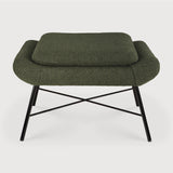 Barrow footstool - Pine Green fabric White Cliff Studio Ottoman