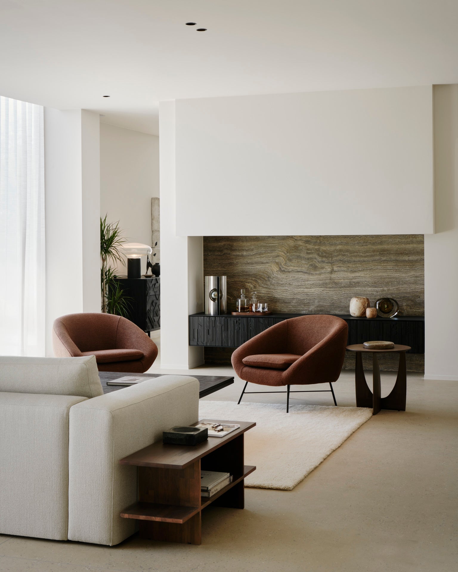 Barrow lounge chair - Copper fabric White Cliff Studio Lounge Chair