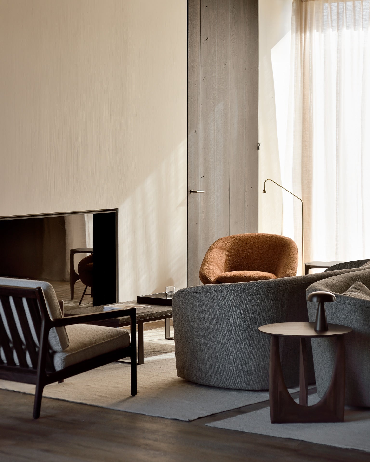 Barrow lounge chair - Copper fabric White Cliff Studio Lounge Chair