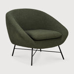 Barrow lounge chair - Pine Green fabric White Cliff Studio Lounge Chair