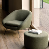 Barrow lounge chair - Pine Green fabric White Cliff Studio Lounge Chair