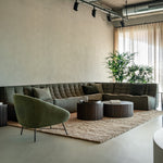 Barrow lounge chair - Pine Green fabric White Cliff Studio Lounge Chair