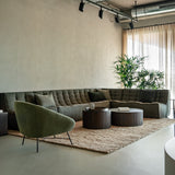 Barrow lounge chair - Pine Green fabric White Cliff Studio Lounge Chair