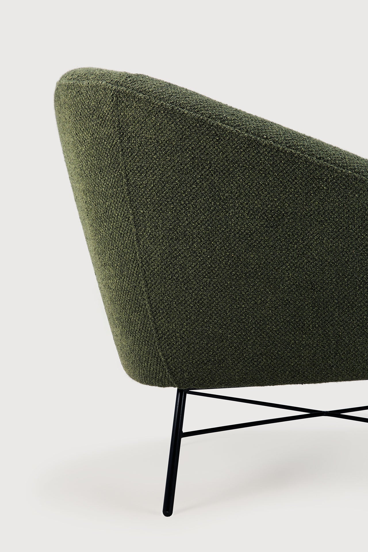 Barrow lounge chair - Pine Green fabric White Cliff Studio Lounge Chair