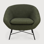 Barrow lounge chair - Pine Green fabric White Cliff Studio Lounge Chair
