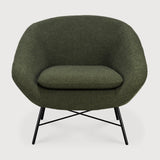 Barrow lounge chair - Pine Green fabric White Cliff Studio Lounge Chair