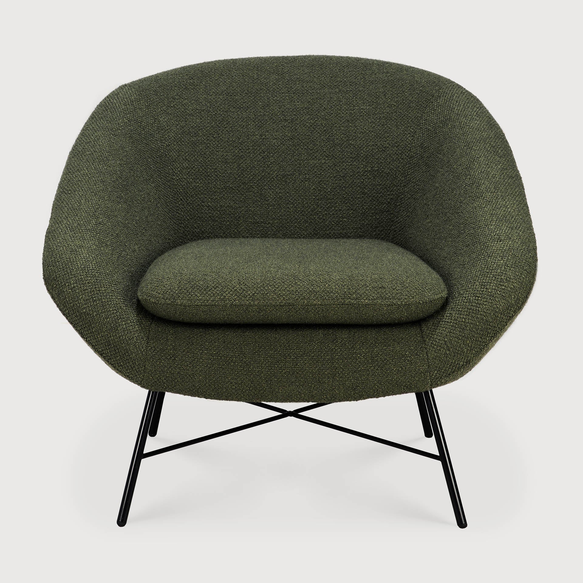 Barrow lounge chair - Pine Green fabric White Cliff Studio Lounge Chair