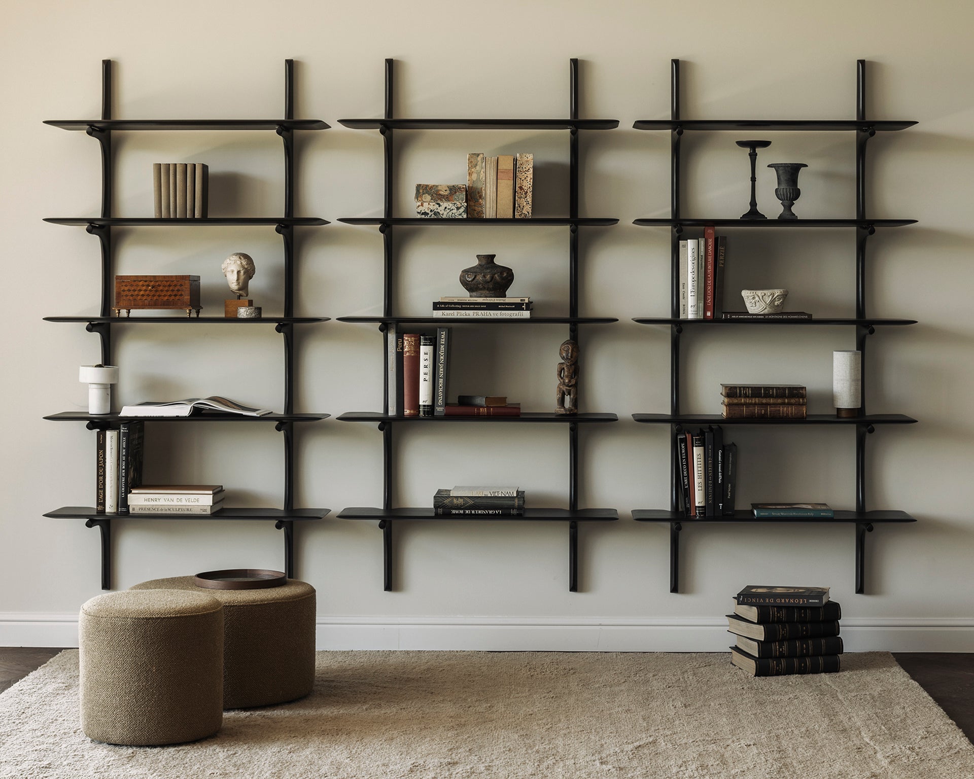 Barrow pouf - Ginger fabric White Cliff Studio Ottoman