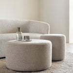 Barrow pouf - Off White fabric White Cliff Studio Ottoman