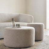 Barrow pouf - Off White fabric White Cliff Studio Ottoman