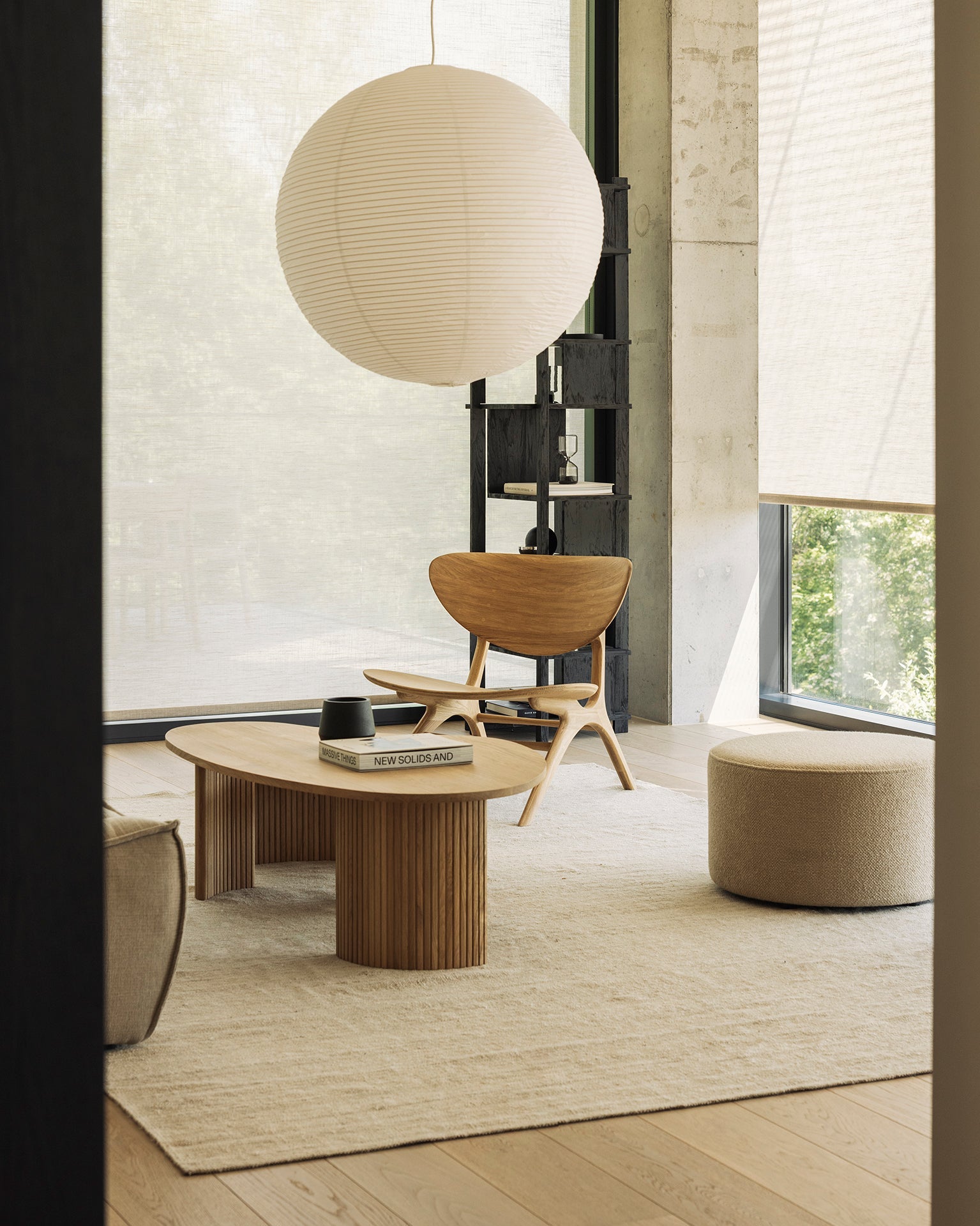 Barrow pouf - Off White fabric White Cliff Studio Ottoman