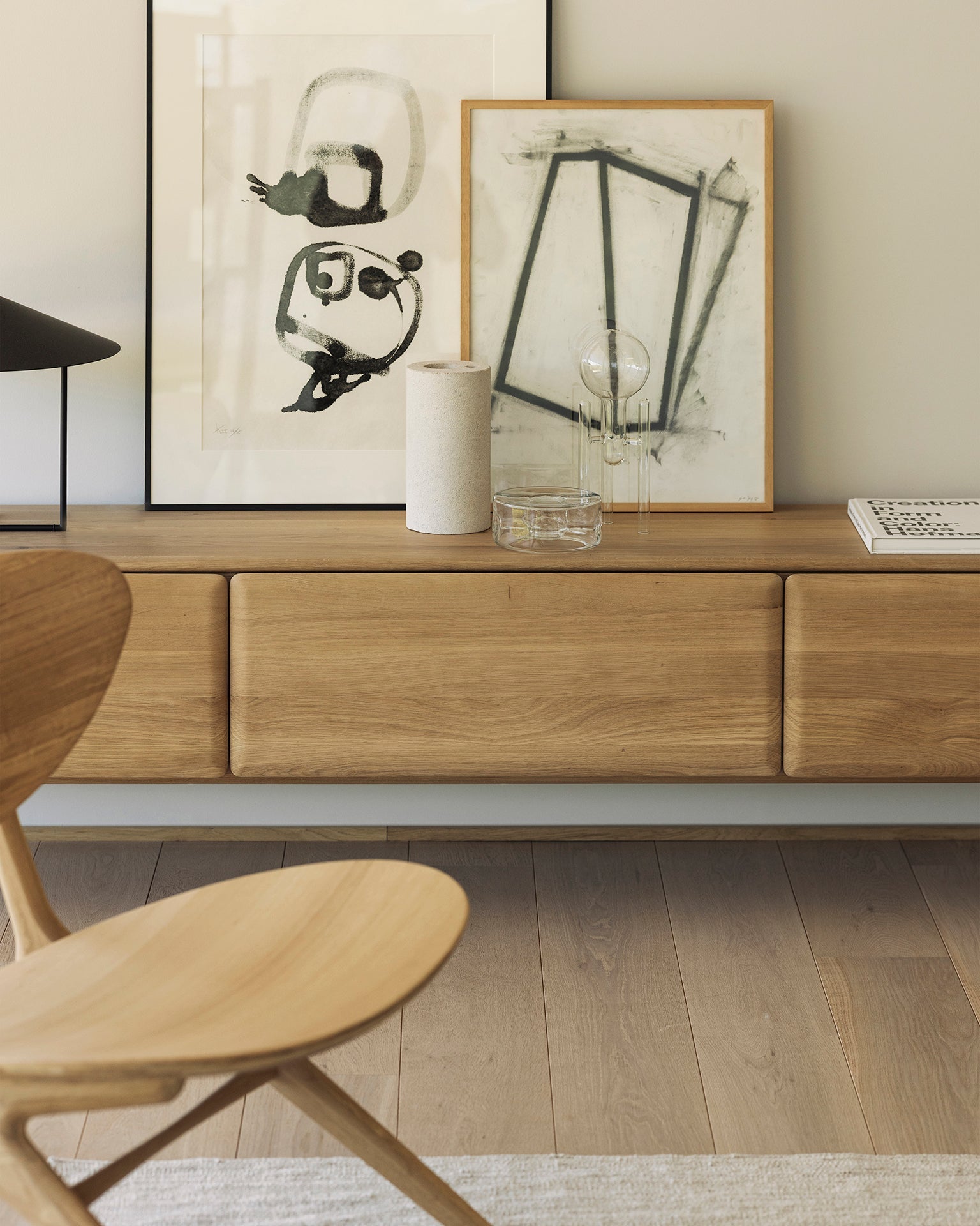 Barrow pouf - Off White fabric White Cliff Studio Ottoman