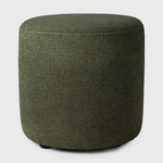 Barrow pouf - Pine Green fabric White Cliff Studio Ottoman
