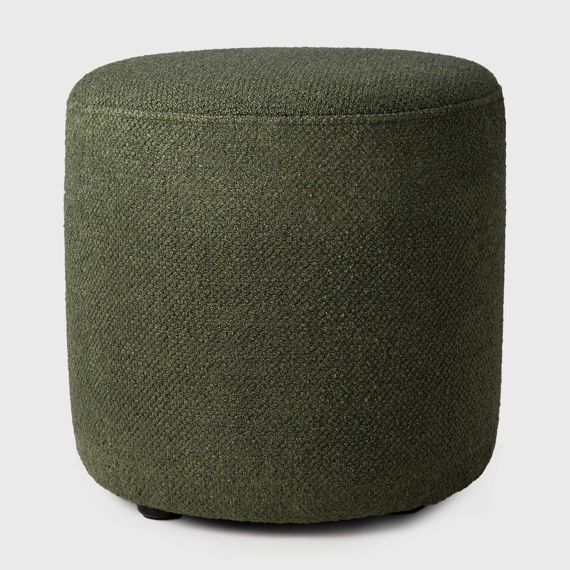 Barrow pouf - Pine Green fabric White Cliff Studio Ottoman