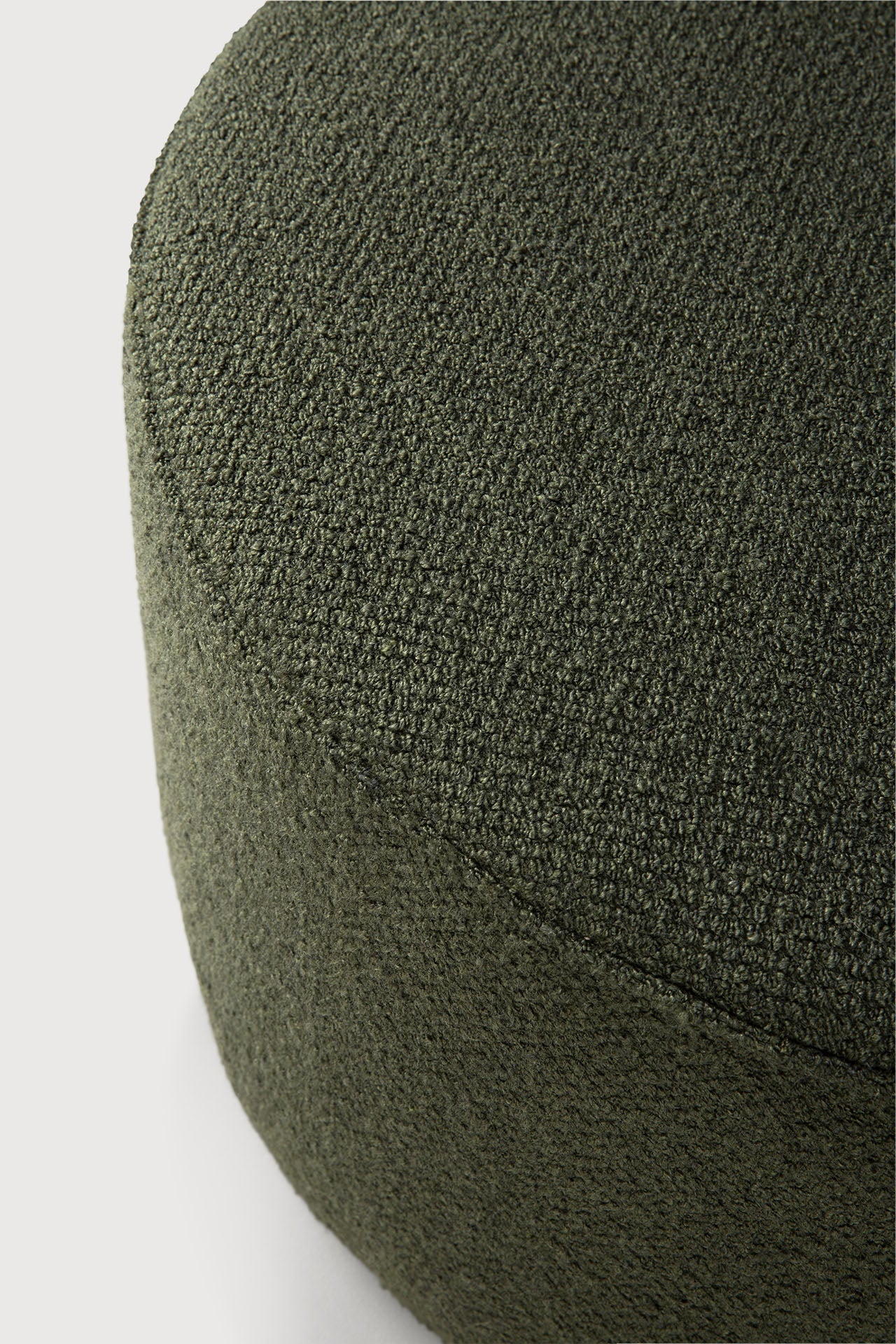 Barrow pouf - Pine Green fabric White Cliff Studio Ottoman