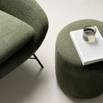 Barrow pouf - Pine Green fabric White Cliff Studio Ottoman