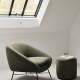 Barrow pouf - Pine Green fabric White Cliff Studio Ottoman